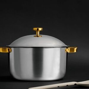 Our Place Titanium Pot with Gold Accents New With Flaws( Scuffs On Exterior)